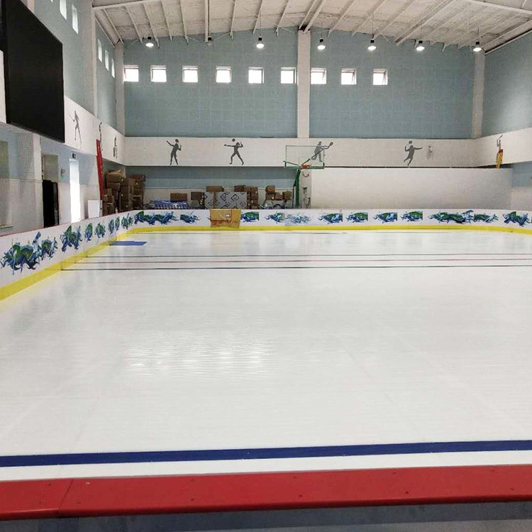 ZSPE wholesale self-lubricating synthetic uhmwpe 4x8 sheet mobile roller skating rink artificial ice rink plastic tiles