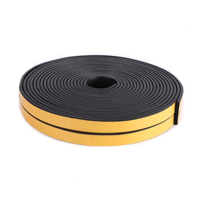 Manufacturer Automotive Silicone sealing strip Self Adhesive Black Flat Epdm Rubber Foam Seal EPDM self-adhesive sealing strip