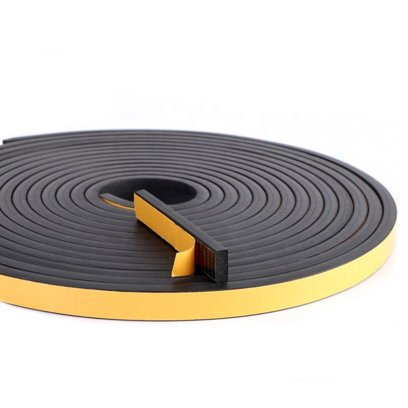 Manufacturer Automotive Silicone sealing strip Self Adhesive Black Flat Epdm Rubber Foam Seal EPDM self-adhesive sealing strip