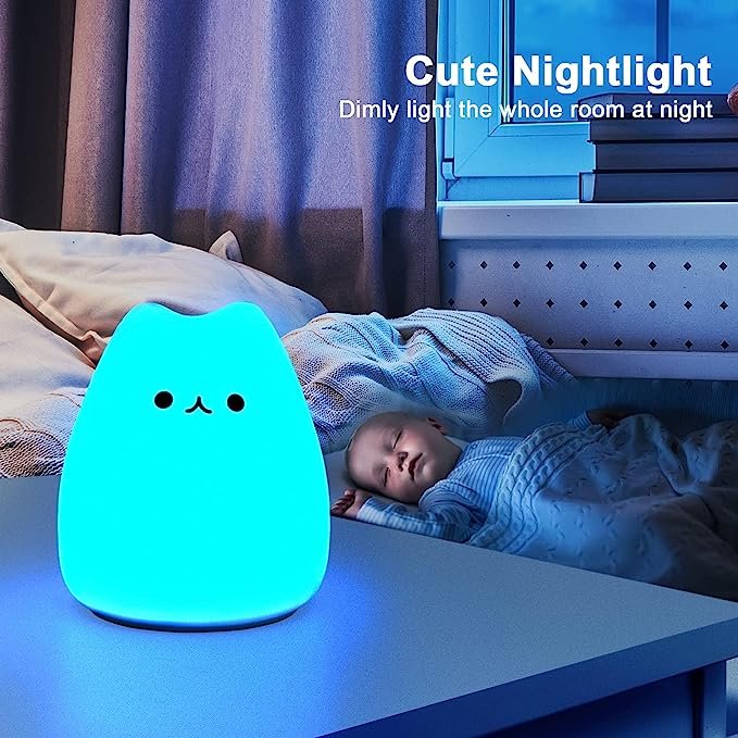 Wholesale Cat Shape Baby Kids Ggift Silicone Lamp Desk Bedside Table Night Light