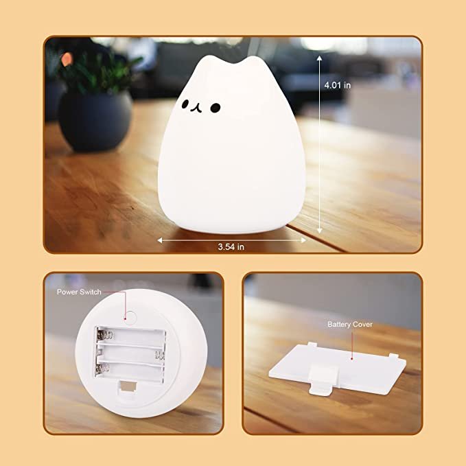 Wholesale Cat Shape Baby Kids Ggift Silicone Lamp Desk Bedside Table Night Light
