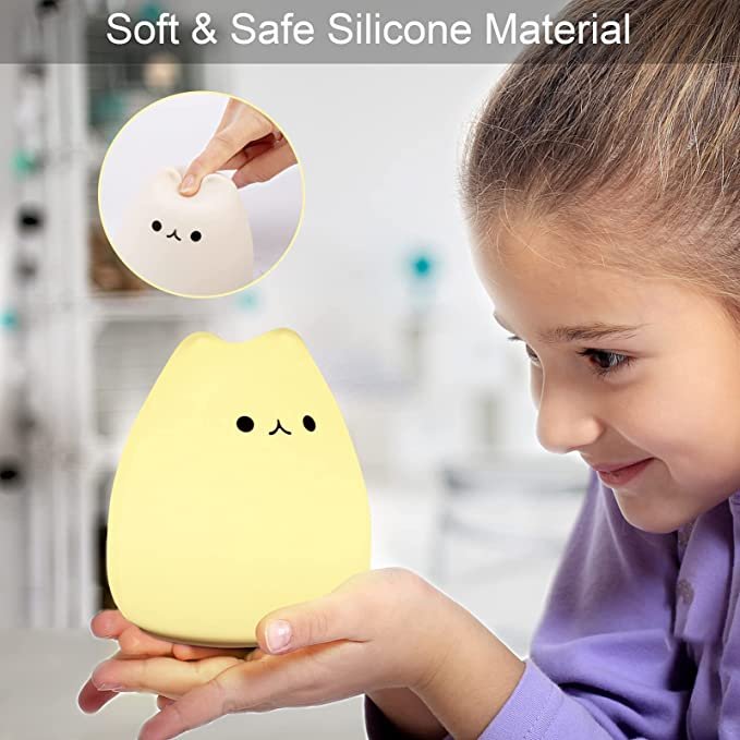Wholesale Cat Shape Baby Kids Ggift Silicone Lamp Desk Bedside Table Night Light