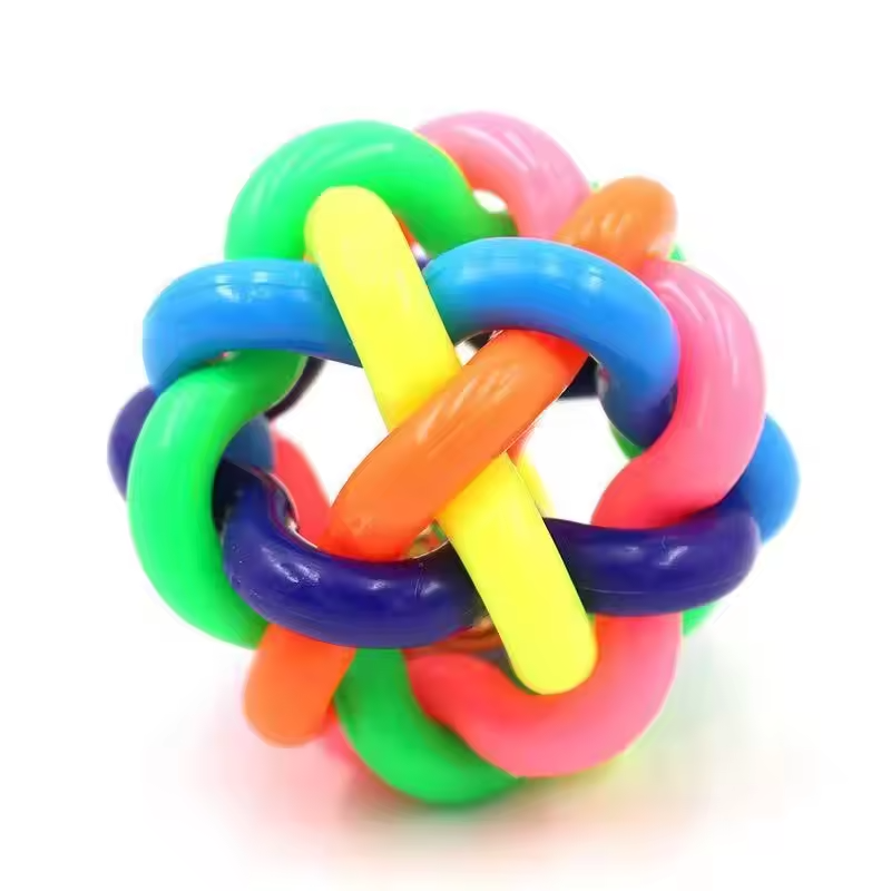 Various sizes of pet colorful chime balls twisted rainbow rubber balls Clean Teeth Chew Toy Pet Dog Chew Toy pet Plush Toys