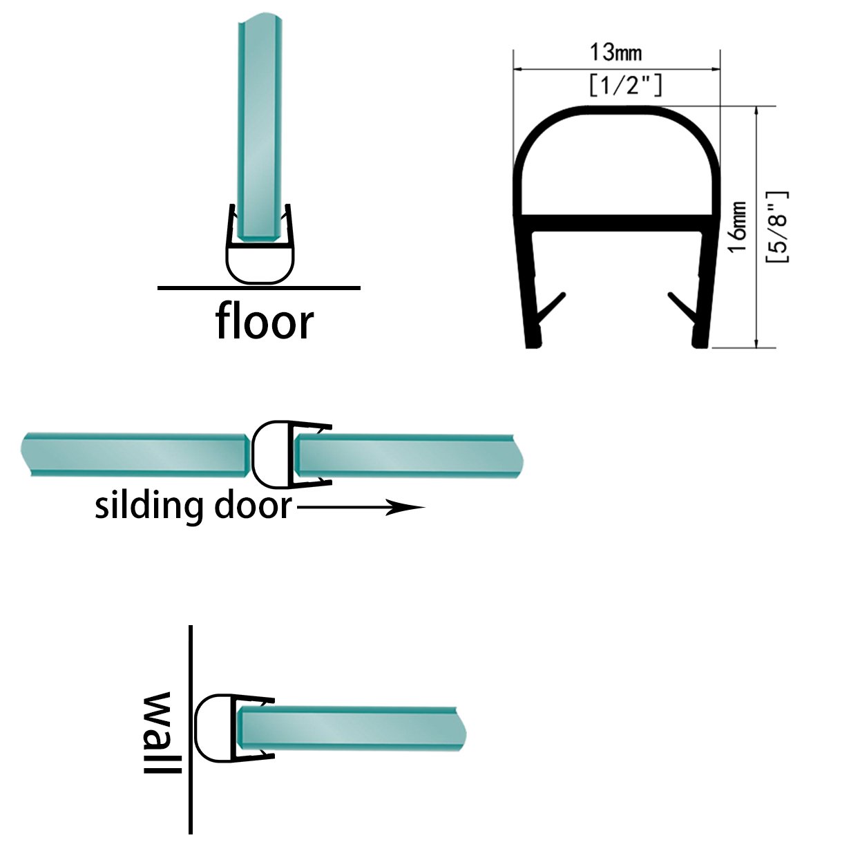 Crashproof Waterproof Seal for Shower Door