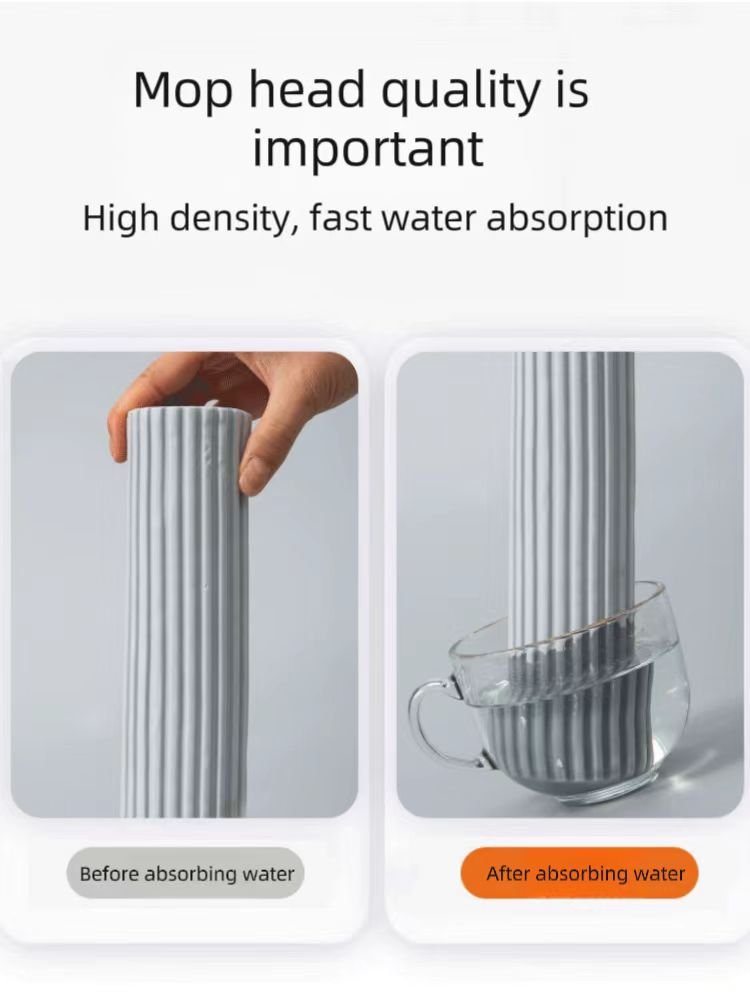 New roll stick collodion mop head pva water absorption speed soft sponge replacement head 28cm mop accessories factory wholesale