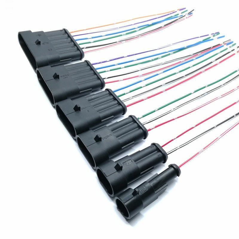 Car Waterproof Male Female Electrical 1 2 3 4 5 6 Pin Connector Auto Wire Harness