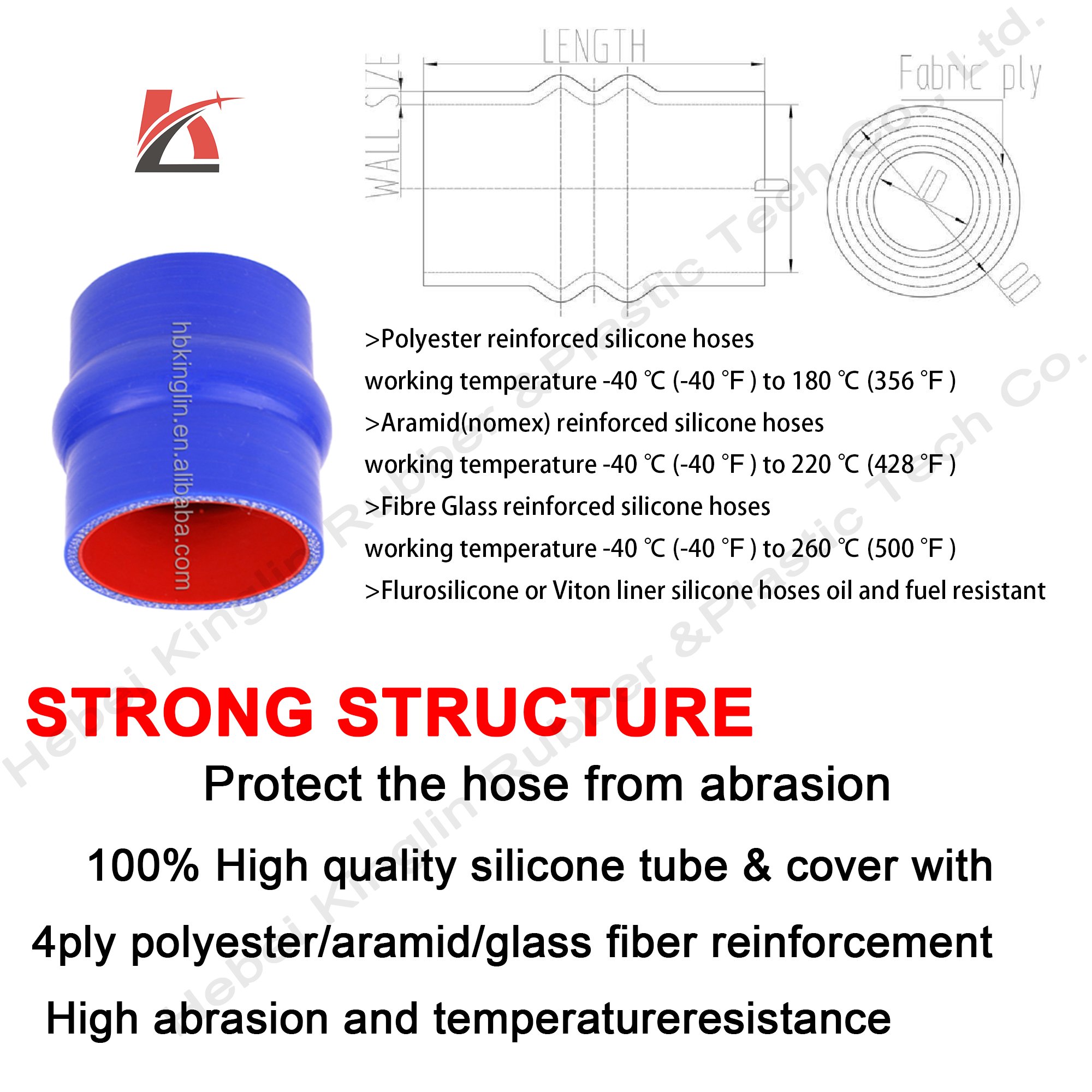 Factory Wholesale Car Universal 4-Ply High Performance 2-3/4 Inch Reinforced Straight Hump Coupler Silicone hose