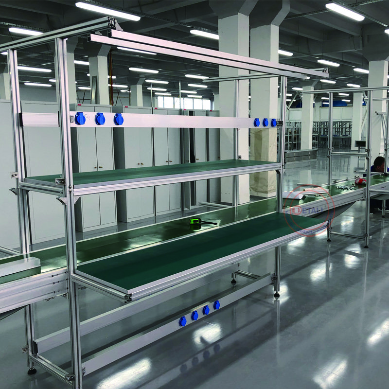 computer and mobile phone pvc belt conveyor assembly table production assembly line