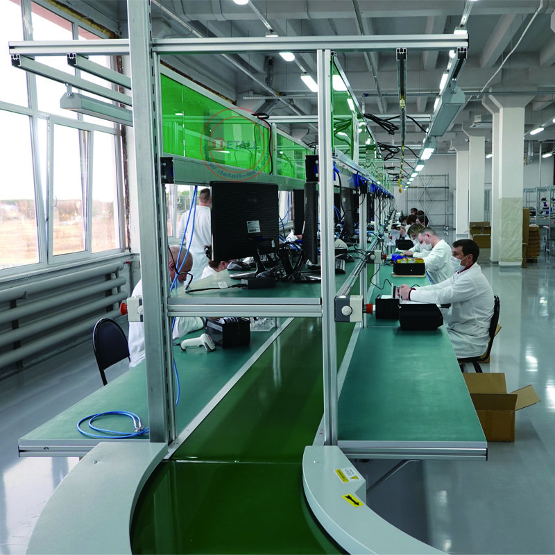 computer and mobile phone pvc belt conveyor assembly table production assembly line