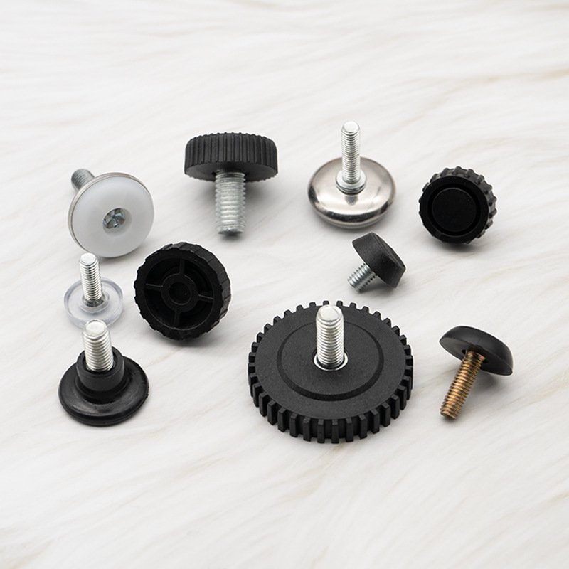 M8*14 Adjustable Stainless Steel Square Tube Shelf Support Feet Rubber m6m8 m10 Foot pads with screw rod rubber feet