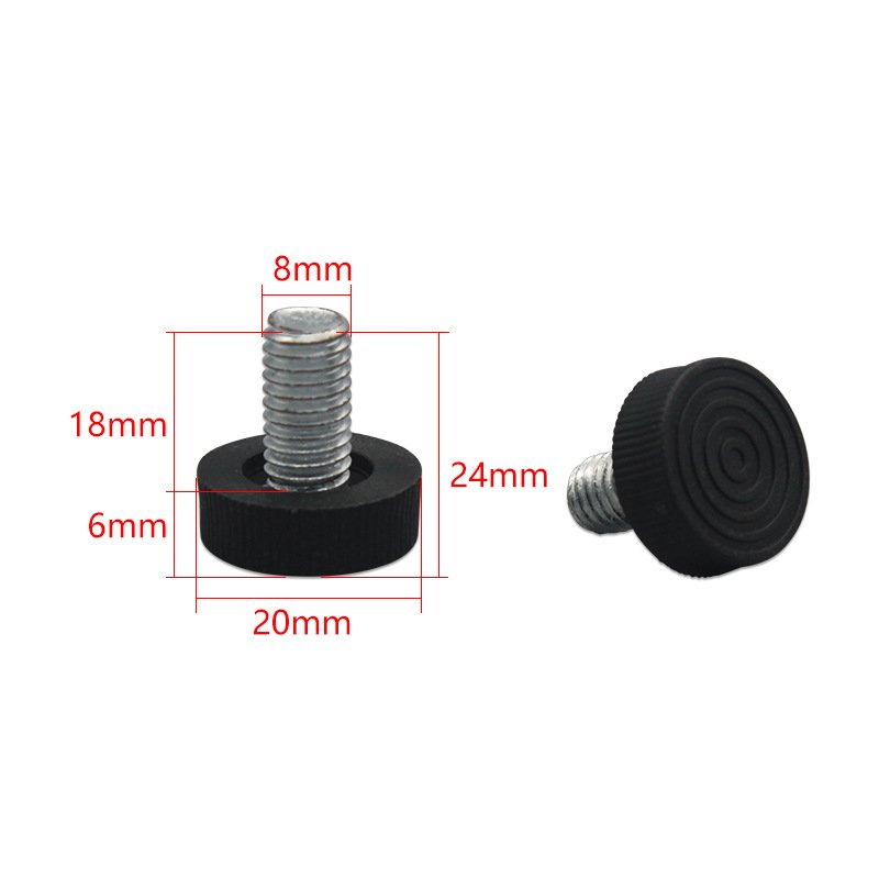 M8*14 Adjustable Stainless Steel Square Tube Shelf Support Feet Rubber m6m8 m10 Foot pads with screw rod rubber feet