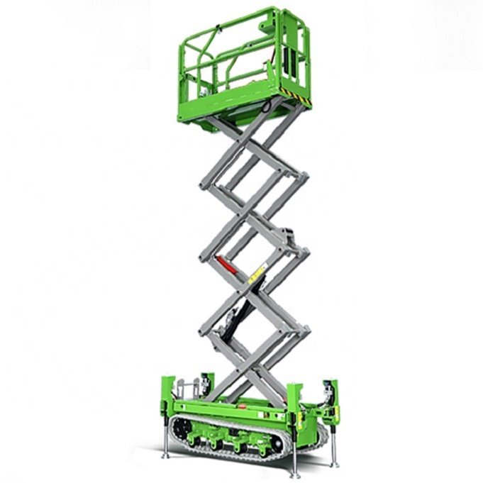 200kg 20ft 25ft All-terrain Crawler Hydraulic Scissor Man Lift Table Electric Mobile Aerial Work Platform for Fruit Picking