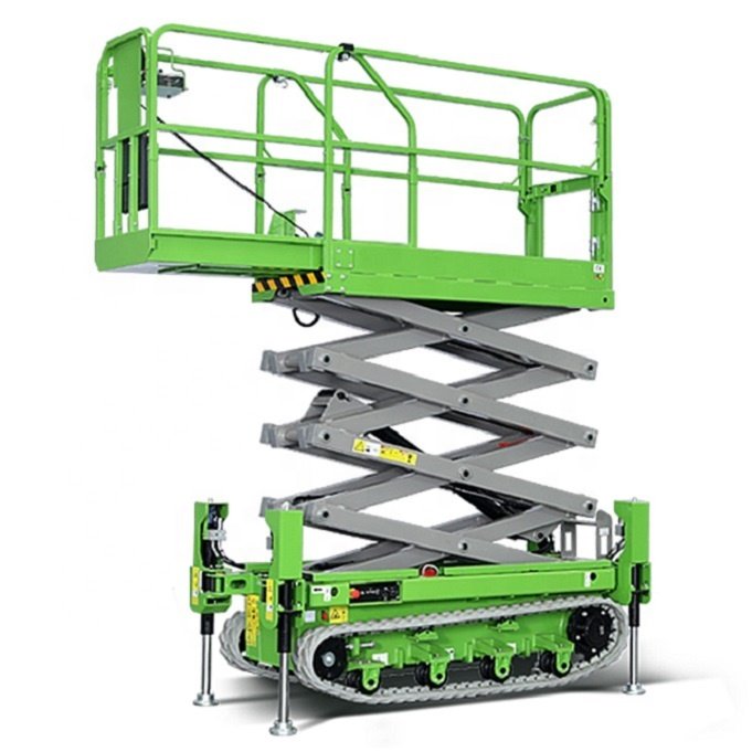 200kg 20ft 25ft All-terrain Crawler Hydraulic Scissor Man Lift Table Electric Mobile Aerial Work Platform for Fruit Picking