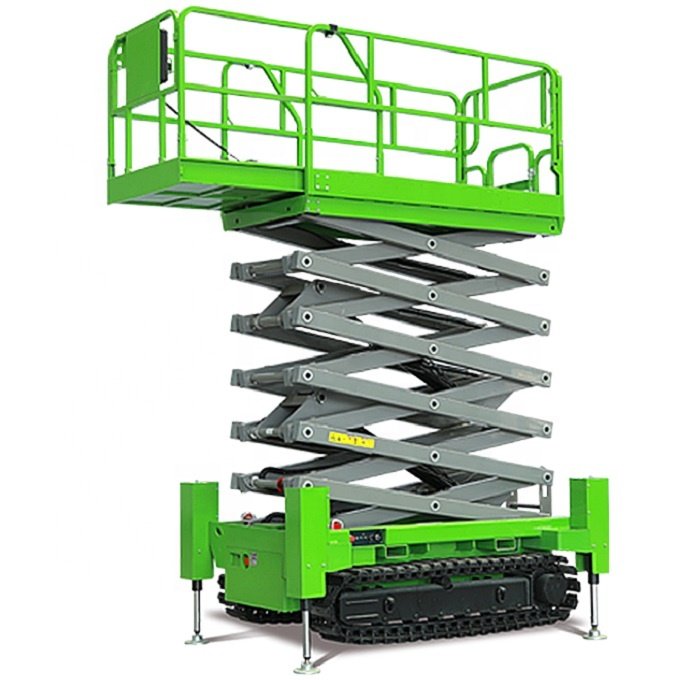 200kg 20ft 25ft All-terrain Crawler Hydraulic Scissor Man Lift Table Electric Mobile Aerial Work Platform for Fruit Picking