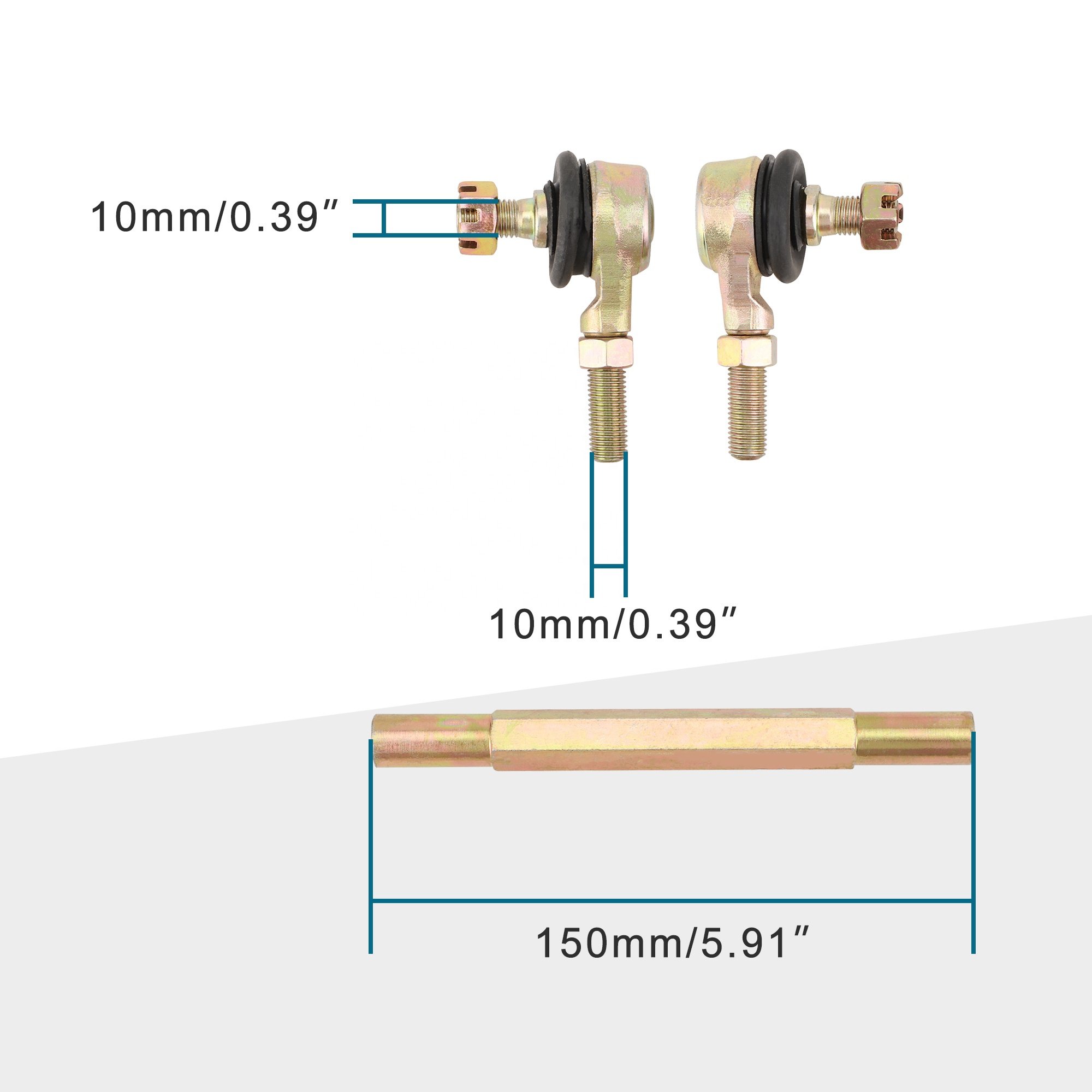 GOOFIT 150mm Tie Rod Assembly Replacement For 50cc 70cc 90cc 110cc 125cc 150cc 200cc 250cc ATV Four Wheeler Quad