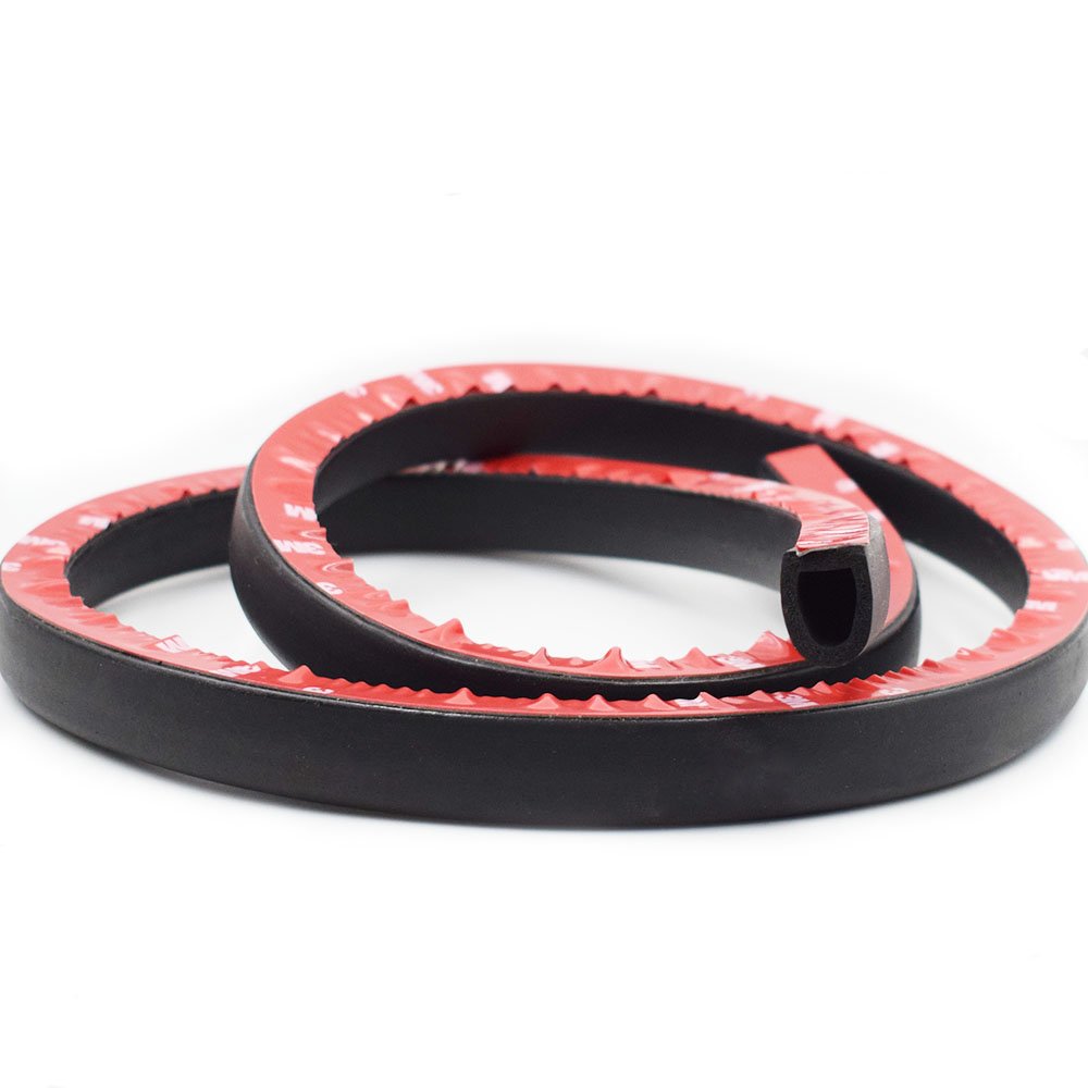 D-Shape Glass Sealing Strip Large Size Self-Adhesive EPDM Foam with Strong Adhesion for Marine Applications Waterproof