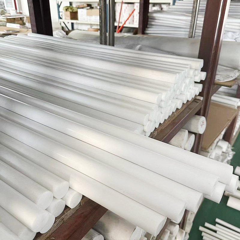 Custom High-Temperature Wear-Resistant White Solid PTFE Plastic Rods Custom PTFE Cylindrical Rods Plastic Rods