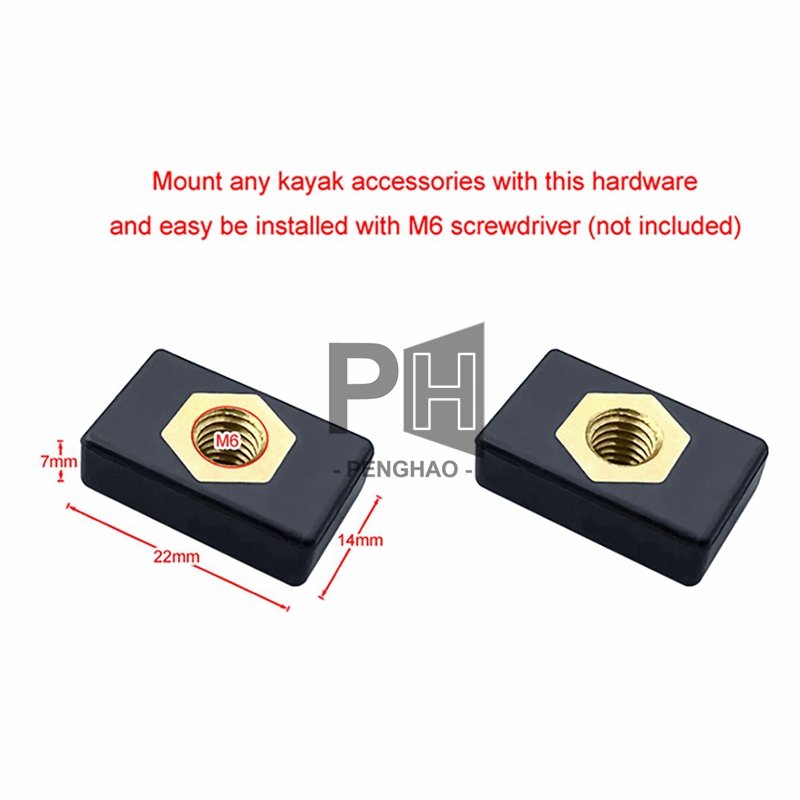 M6 Copper Sliding Nut Side Mount Slide Track Rail Fishing Rod Pole Holder Mounting Base T Slot Nut For Kayak Boat Canoe