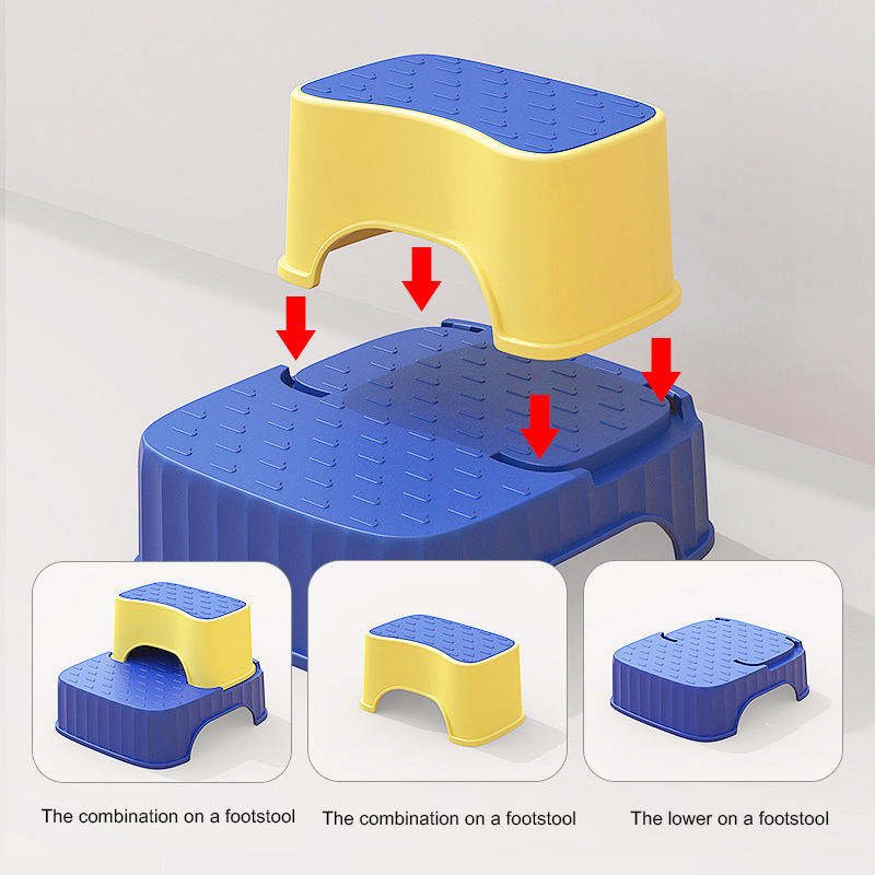 Good quality soft rubber surface 2 step anti slip potty step stool for kids Kitchen 2 Step Stool