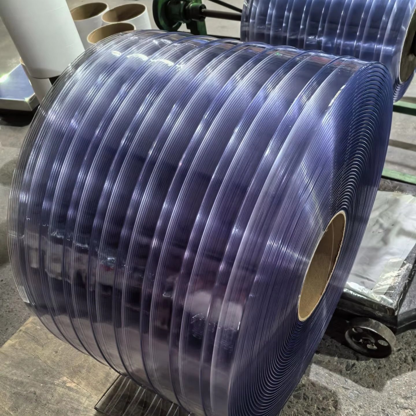 Customized Blue Clear Pvc curtain Roll Extruded Plastic Modling Storage Usage Service for Cutting and Processing