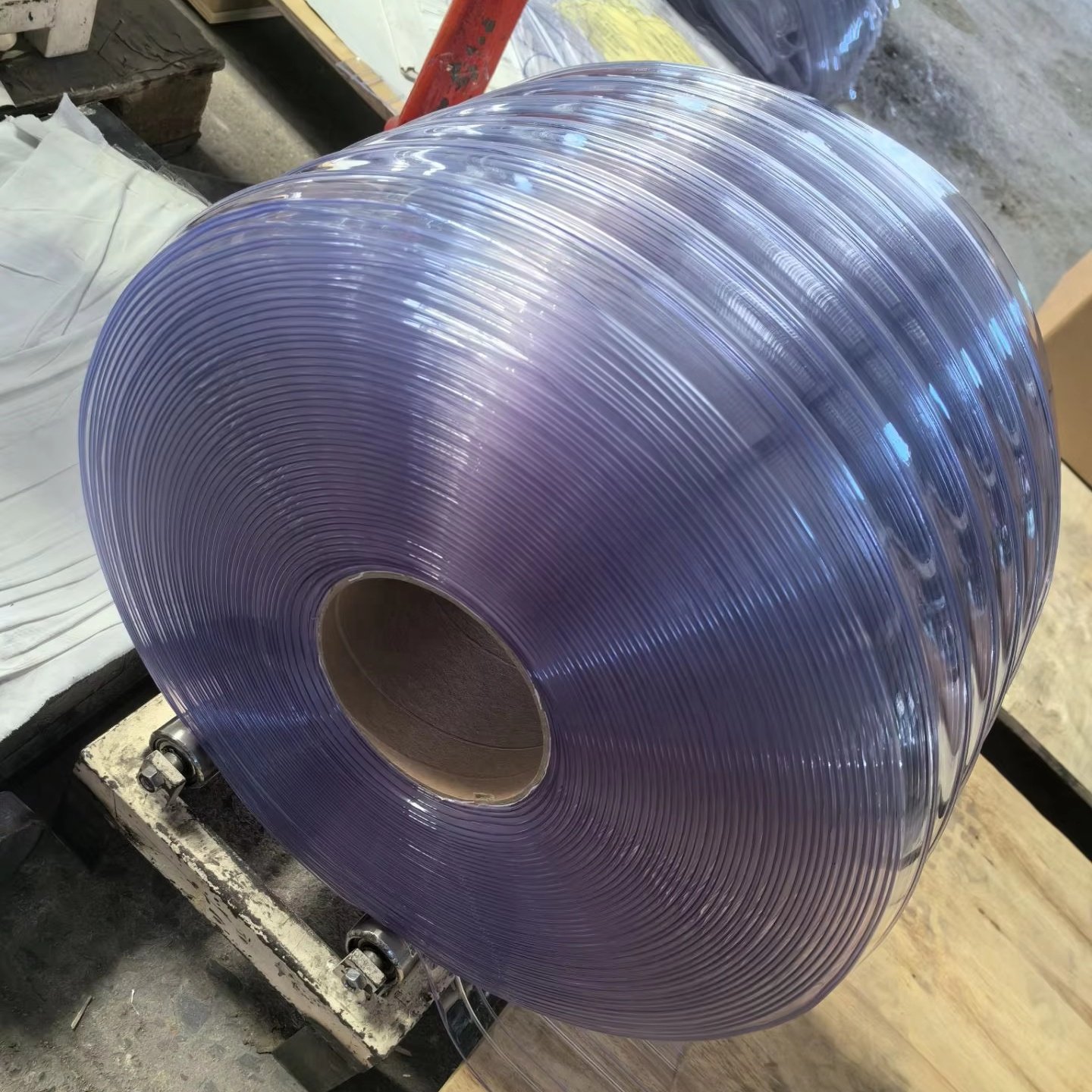 Customized Blue Clear Pvc curtain Roll Extruded Plastic Modling Storage Usage Service for Cutting and Processing