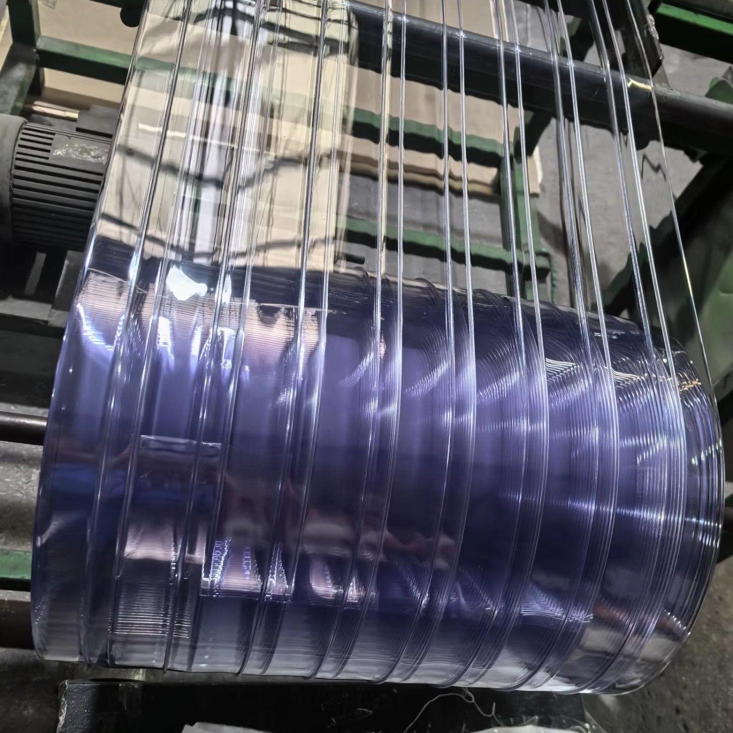 Customized Blue Clear Pvc curtain Roll Extruded Plastic Modling Storage Usage Service for Cutting and Processing
