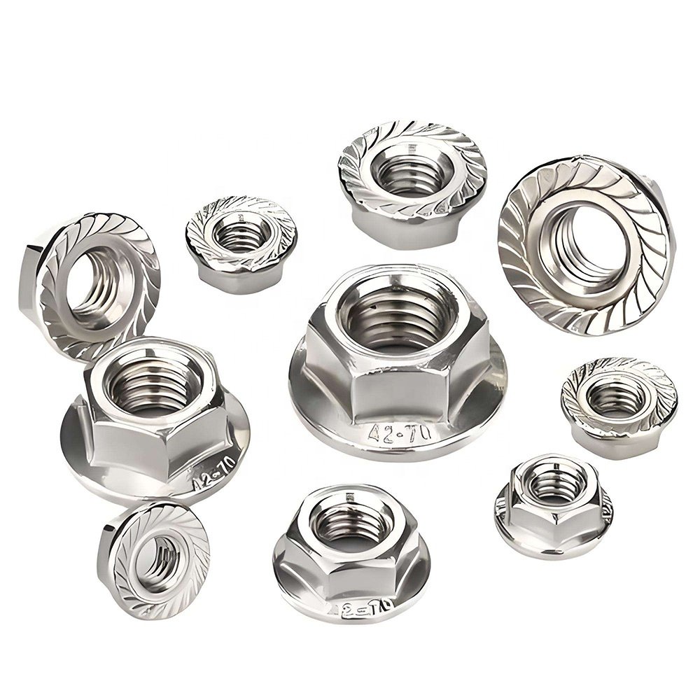Stainless Steel Ss Blind Serrated Flanged Hexagon Lock M2 M3 M4 M5 M6 M7 M8 M9 M10 M15 M30 Insert T Furniture Flange Hex Nuts