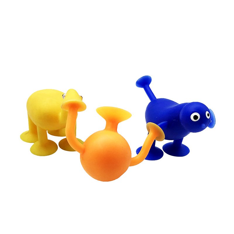 ZF164 Trending products 2020 cartoon animal suction cup toy rubber sucker innovative thinking creative educational kids