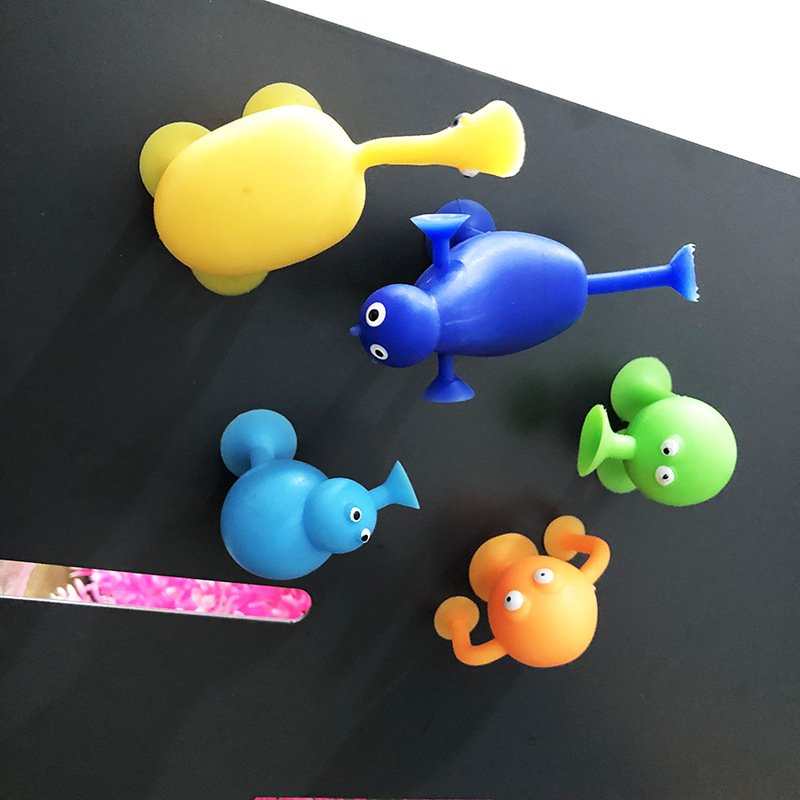 ZF164 Trending products 2020 cartoon animal suction cup toy rubber sucker innovative thinking creative educational kids