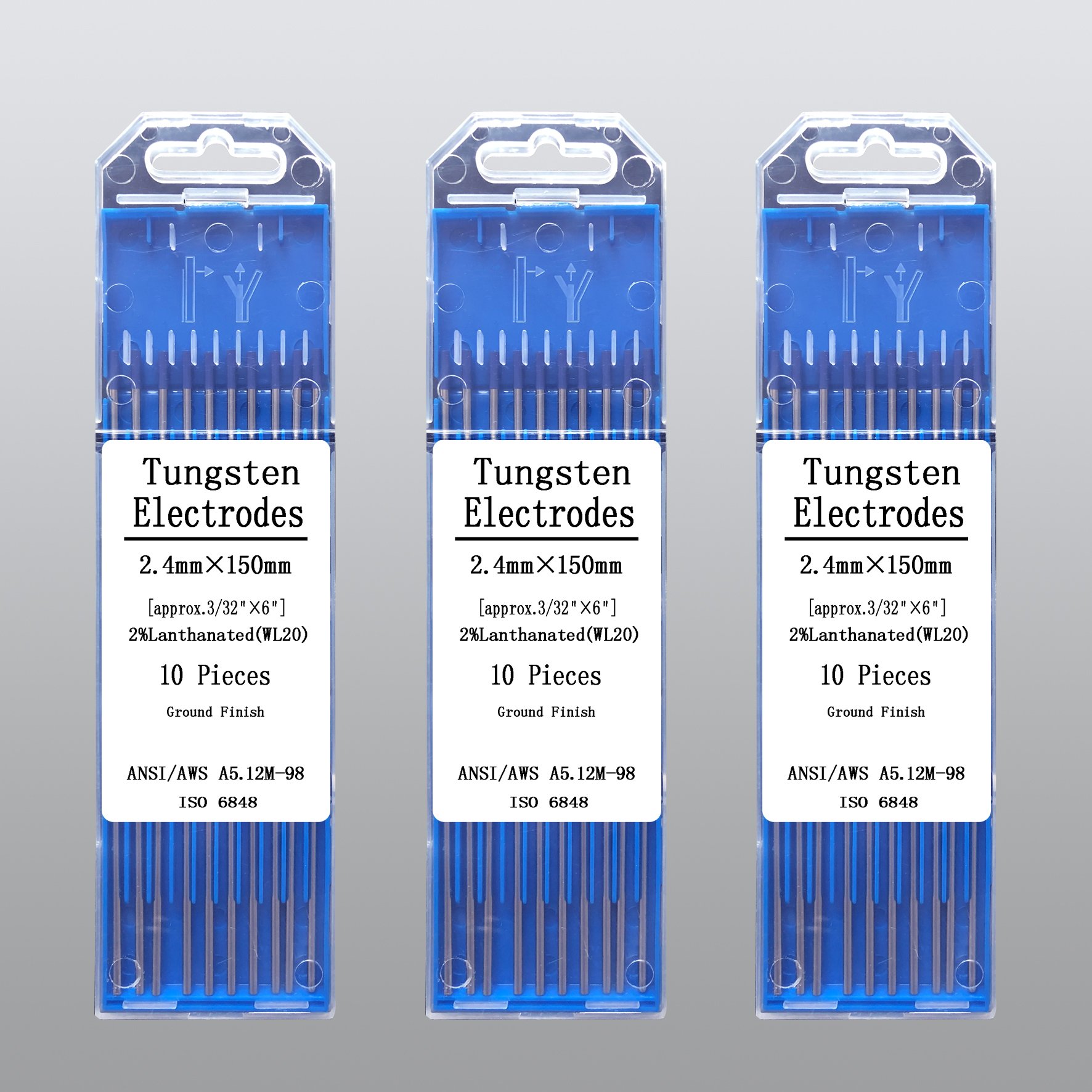 WL20 tungsten electrodes 2/25` x 7`Arc welding blue tungsten rod