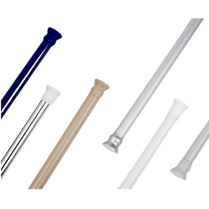 Factory Directly Wholesale Bathroom Curtain Rod colorful Shower Rod White spring Shower Curtain Tension Rod