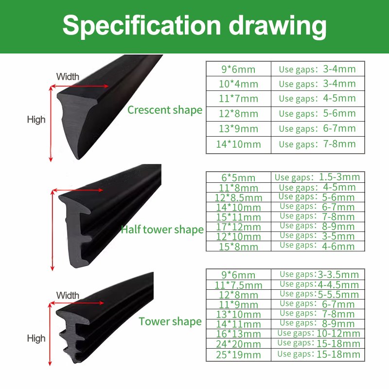 Door seal rubber gasket for aluminum windows and doors sealing strip gasket