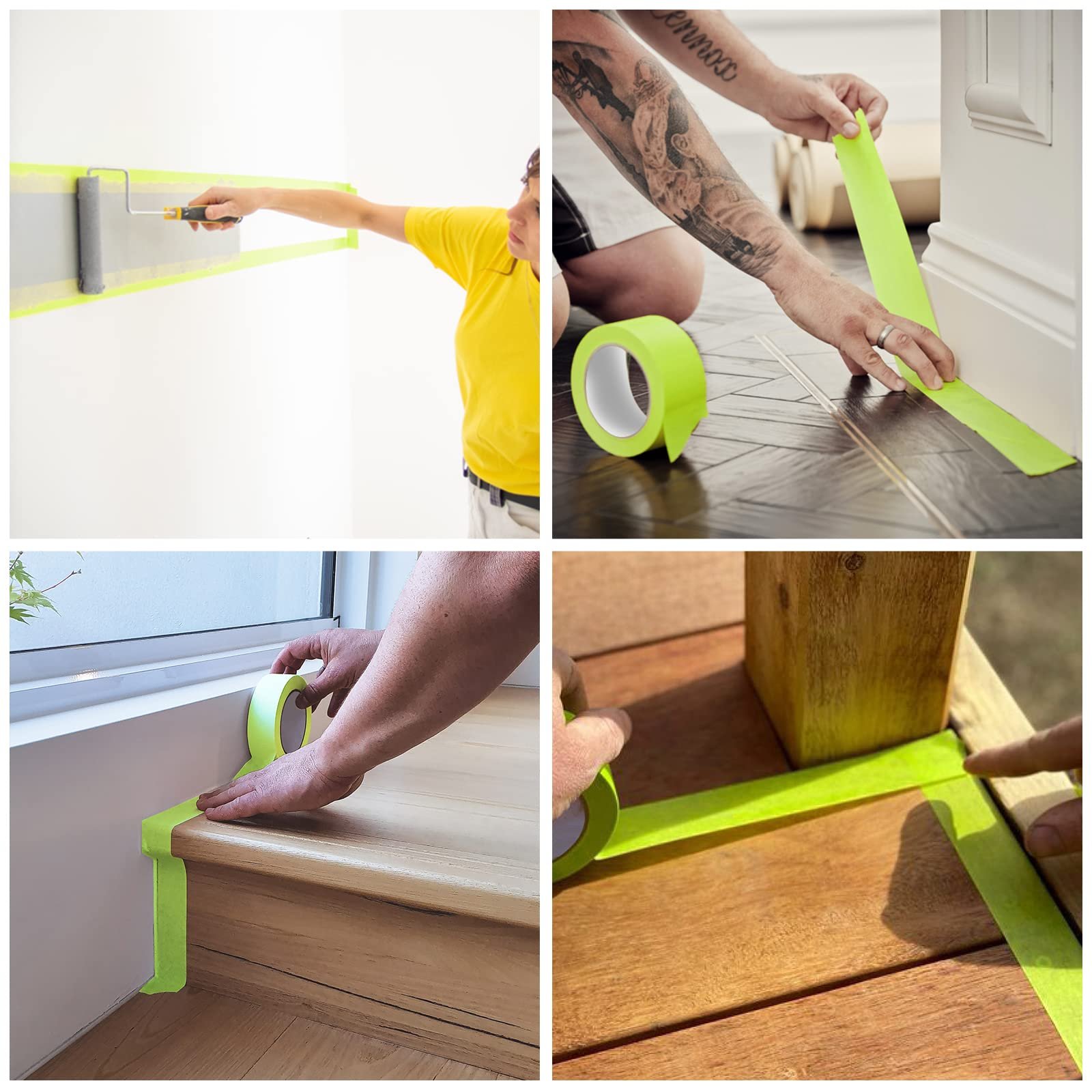 High temperature resistance 120 degrees Green Painters Paper Masking Tape For Car Automotive Painting 3m 233