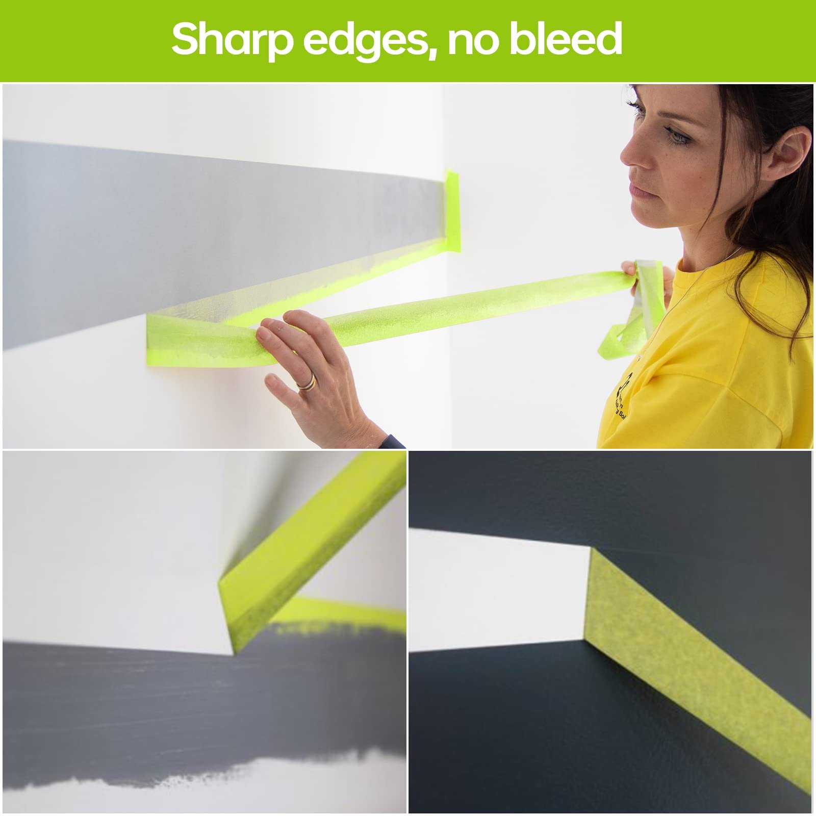 High temperature resistance 120 degrees Green Painters Paper Masking Tape For Car Automotive Painting 3m 233