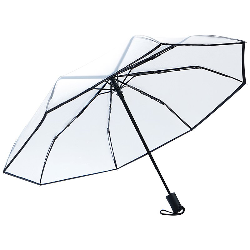 paraguas umbrella promotional customize Transparent Printing Plastic Umbrellas Automatic 3 folding umbrella with logo print