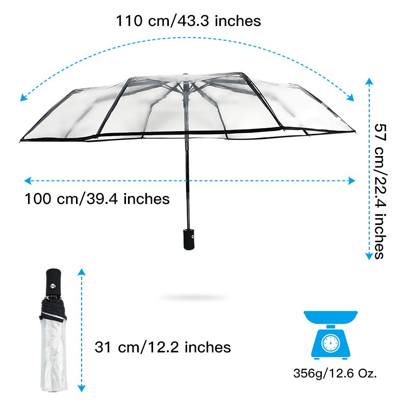 paraguas umbrella promotional customize Transparent Printing Plastic Umbrellas Automatic 3 folding umbrella with logo print