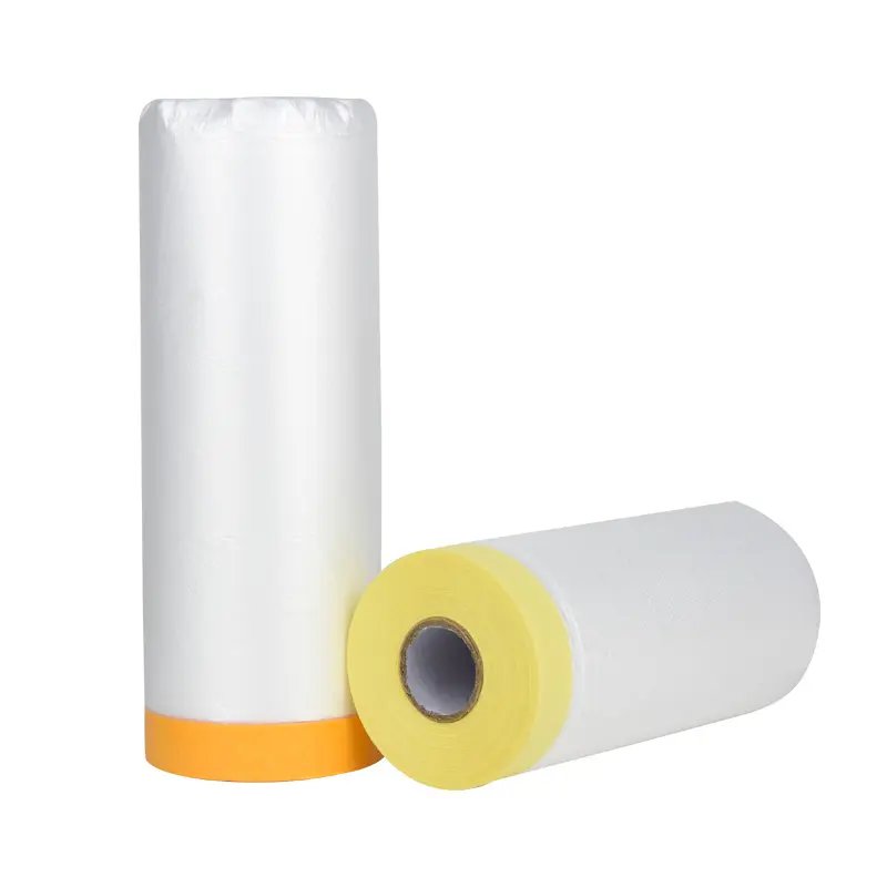 China supplier paper masking tape plastic pre-taped spray paint masking film