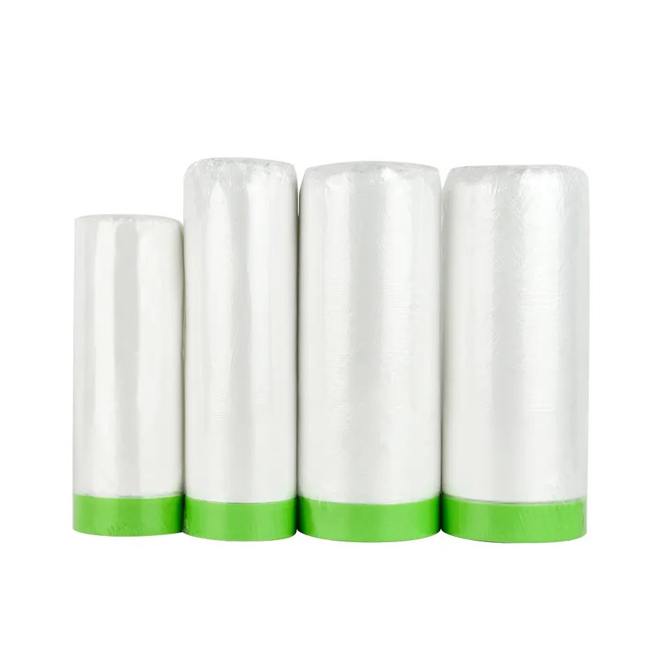 China supplier paper masking tape plastic pre-taped spray paint masking film