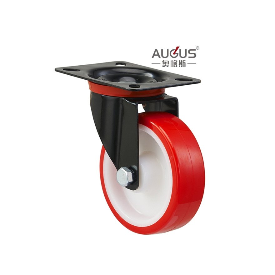 2024 hot Top Plate Industrial Duty Caster Wheels PU Furniture fixed swivel Castor Wheels Wheels with brake