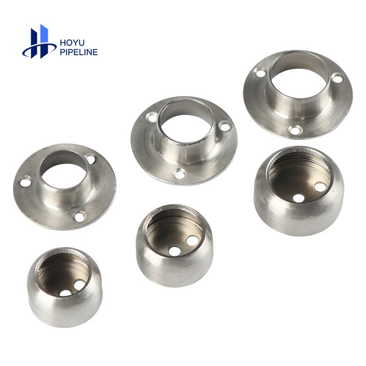 304 Stainless Steel Rod Socket Flange Rod Holder Closet Rod End Support Wardrobe Steel Tube Flange