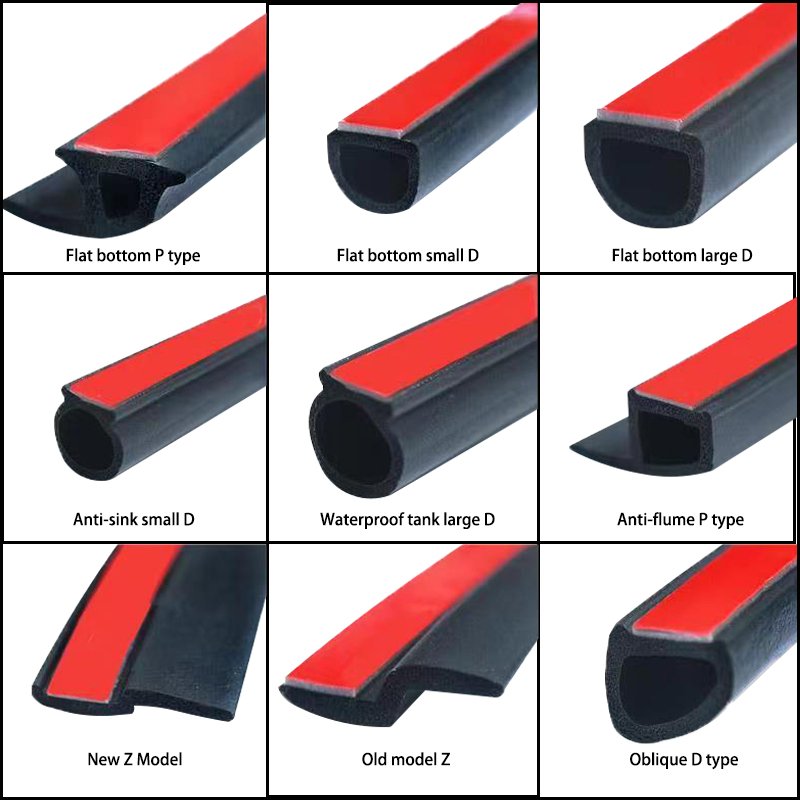 Customization P Z D B Type car door seal strips sticker weatherstrip sound insulation rubber sealing strip