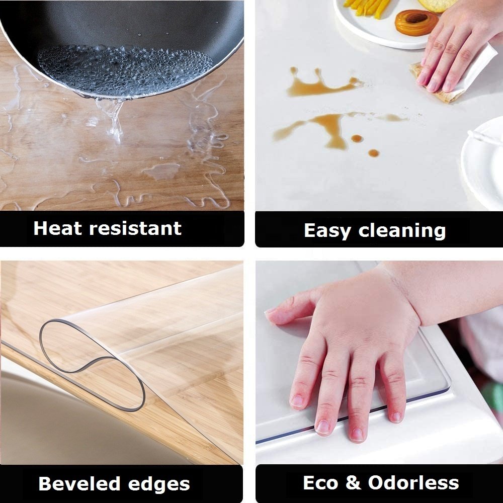 Fuxing Clear Flexible Customize Size Flexible Top Grade Plastic Sheets Embossed Pvc Tablecloth Roll