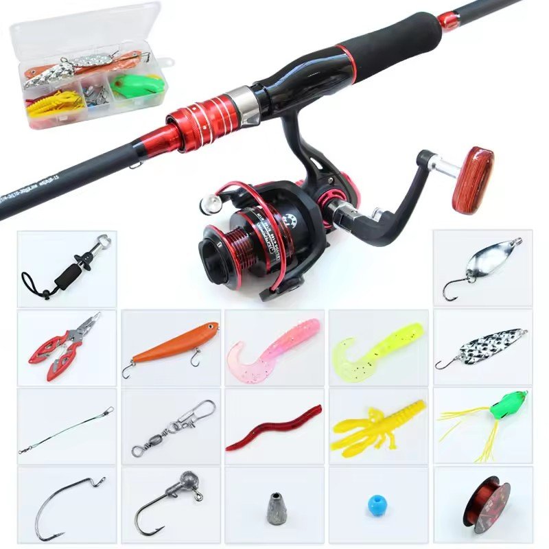 New 1.65m 1.8m 2.1m 2.4m Fishing Reels Tackle Set fishing rod and reel combos Spinning Casting Fishing Rod Reel Set Combo