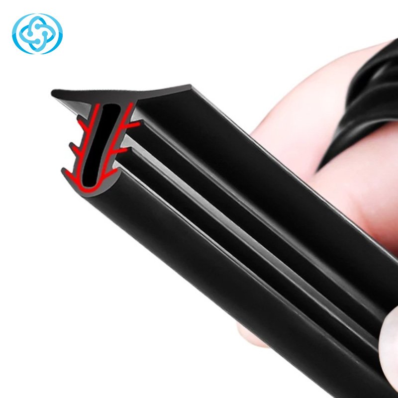 Rubber extruded automotive weatherstripping profile seal