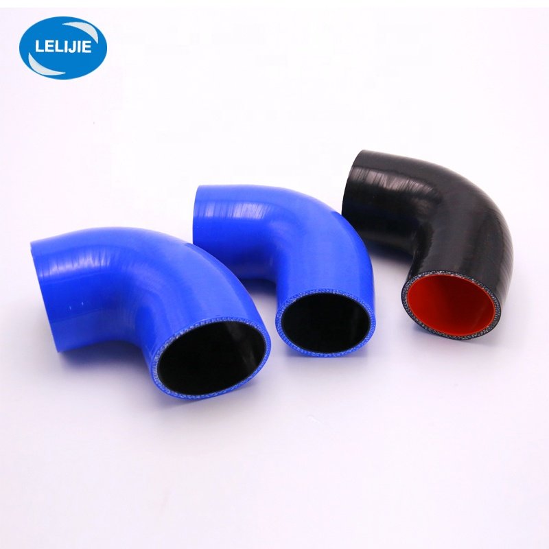 63mm-76mm silicone Pipe Coupler Black 2.5" To 3" Inch 90 Degree Reducer Silicone Hose