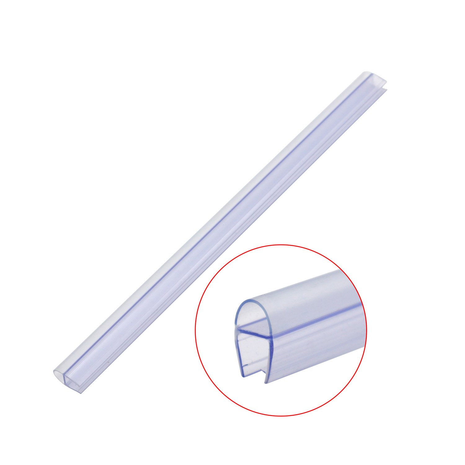PVC 6-12 mm D Shape Glass Shower Door Seal Strip Transparent Waterproof Bathroom Glass Sealing Strips