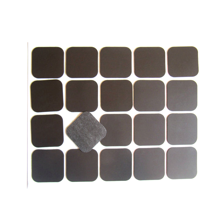 Flexible Die Cut Rubber Magnetic Square Sheets With Self Adhesive Backing