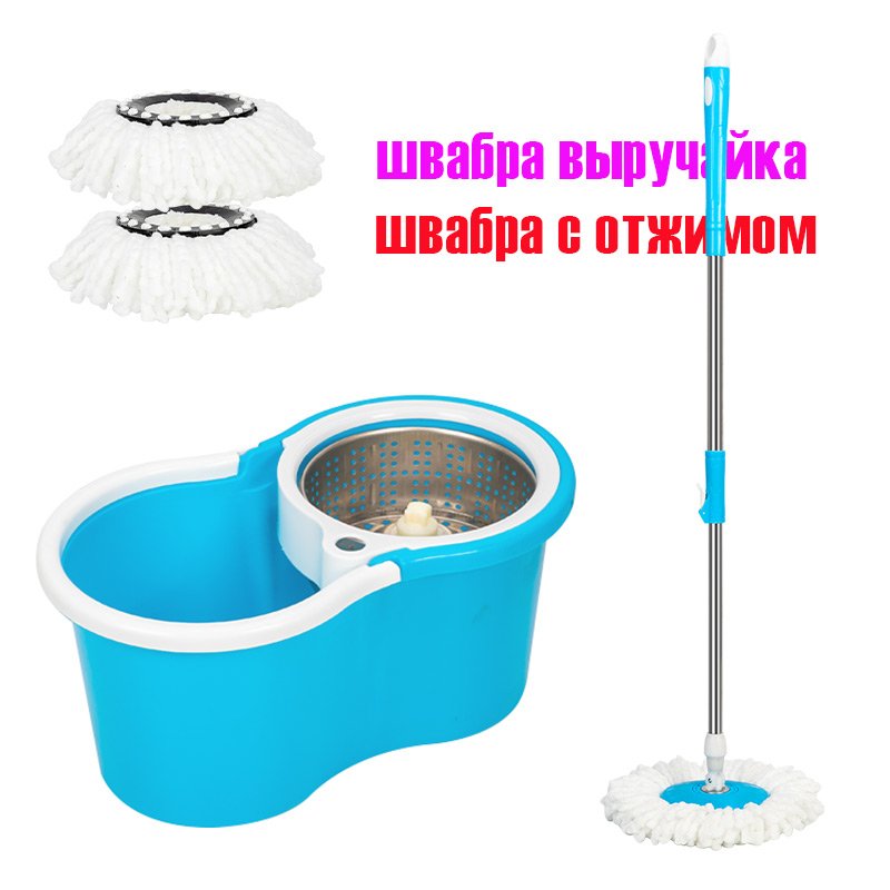 Magic Microfiber Spin Cleaning Mops Free Hand Swring Mop with Bucket Flat Squeeze Magic Automatic Home Kitchen Floor Cleaner