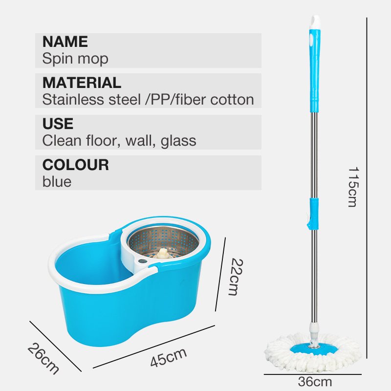 Magic Microfiber Spin Cleaning Mops Free Hand Swring Mop with Bucket Flat Squeeze Magic Automatic Home Kitchen Floor Cleaner