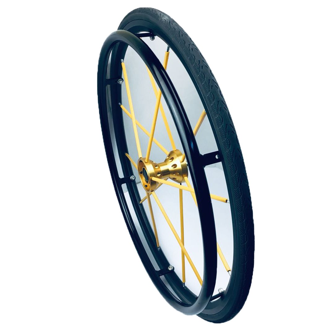 24 inch rubber air tire wheels big alloy spoke wheel for elderly walker